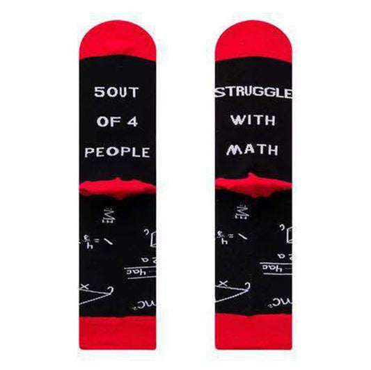 men socks - if you can read - funny words- math socks