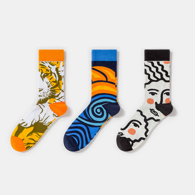 men socks with painting art 