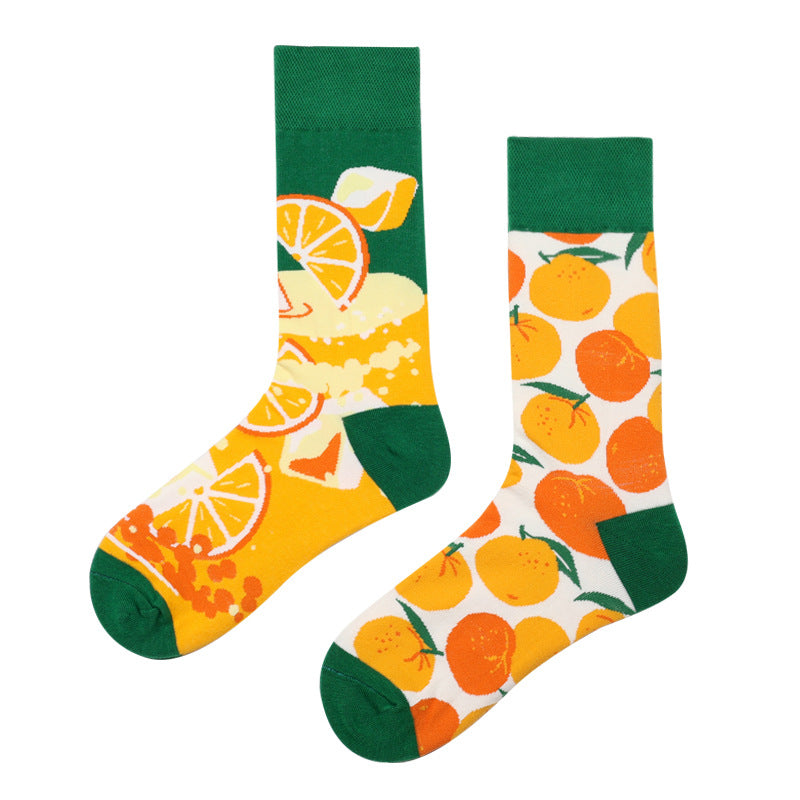 Unisex Cotton Odd Socks - Orange