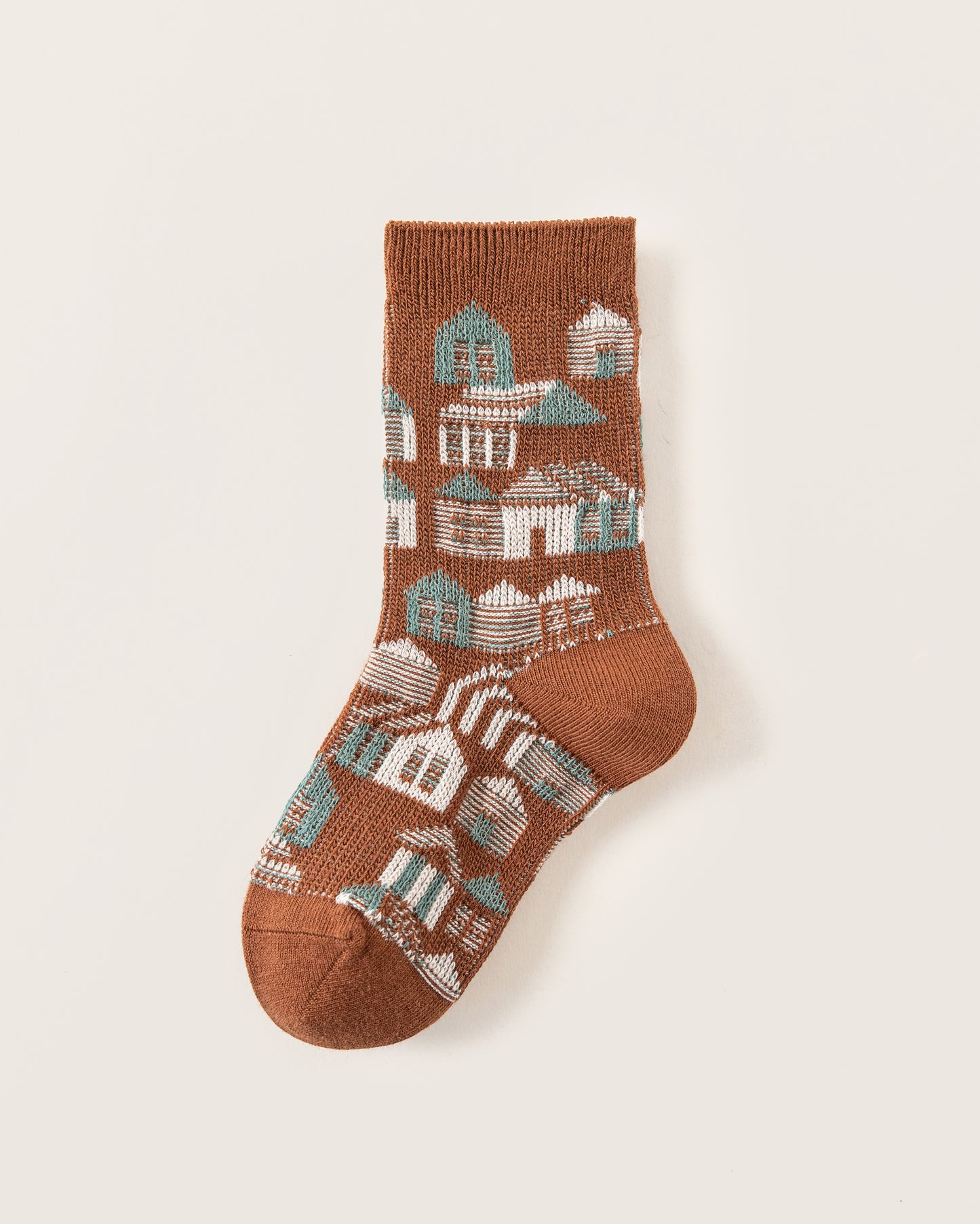 kid's socks - sweet home - brown