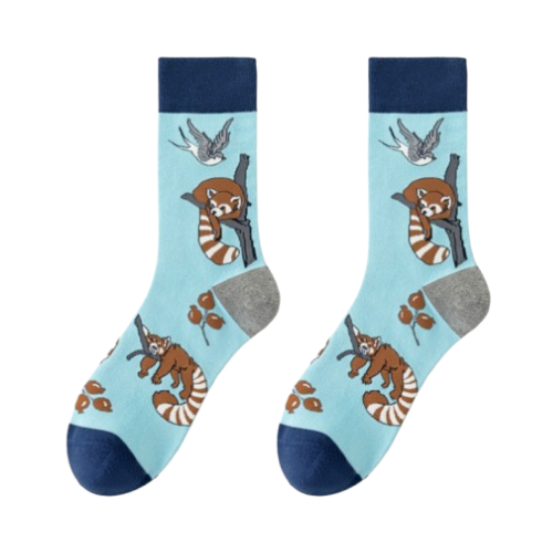 Men's Socks with Animals -  Fox & Bird