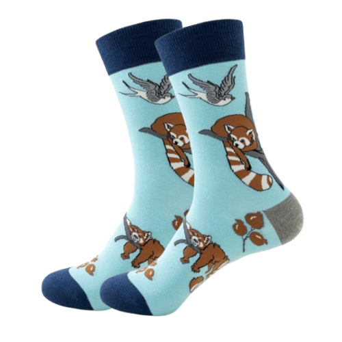 Men's Socks with Animals -  Fox & Bird